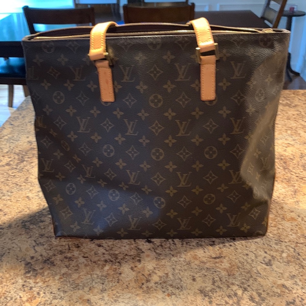 AUTH LOUIS VUITTON CABAS MEZZO SHOULDER TOTE BAG MONOGRAM